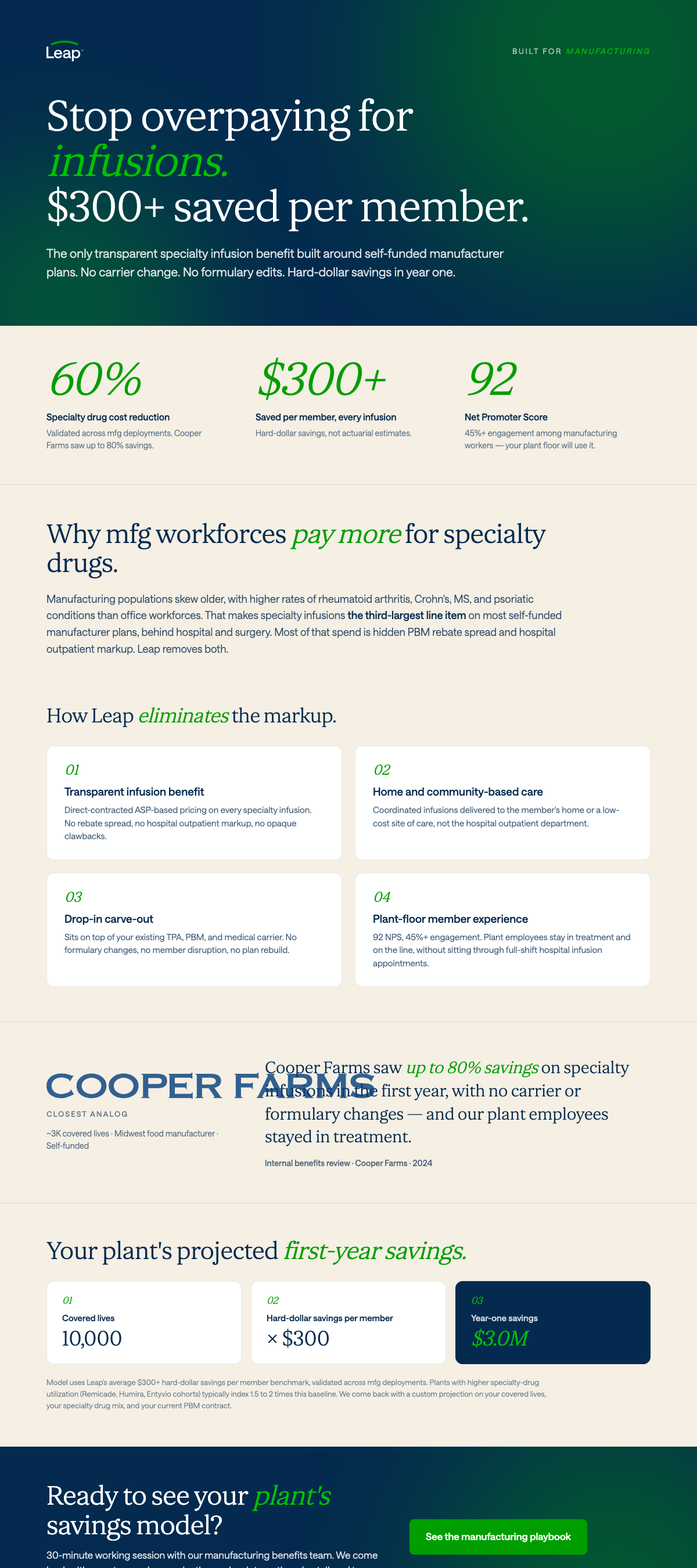 Manufacturing one-pager